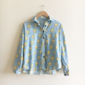 Bart Simpsons Chambray Casual Top